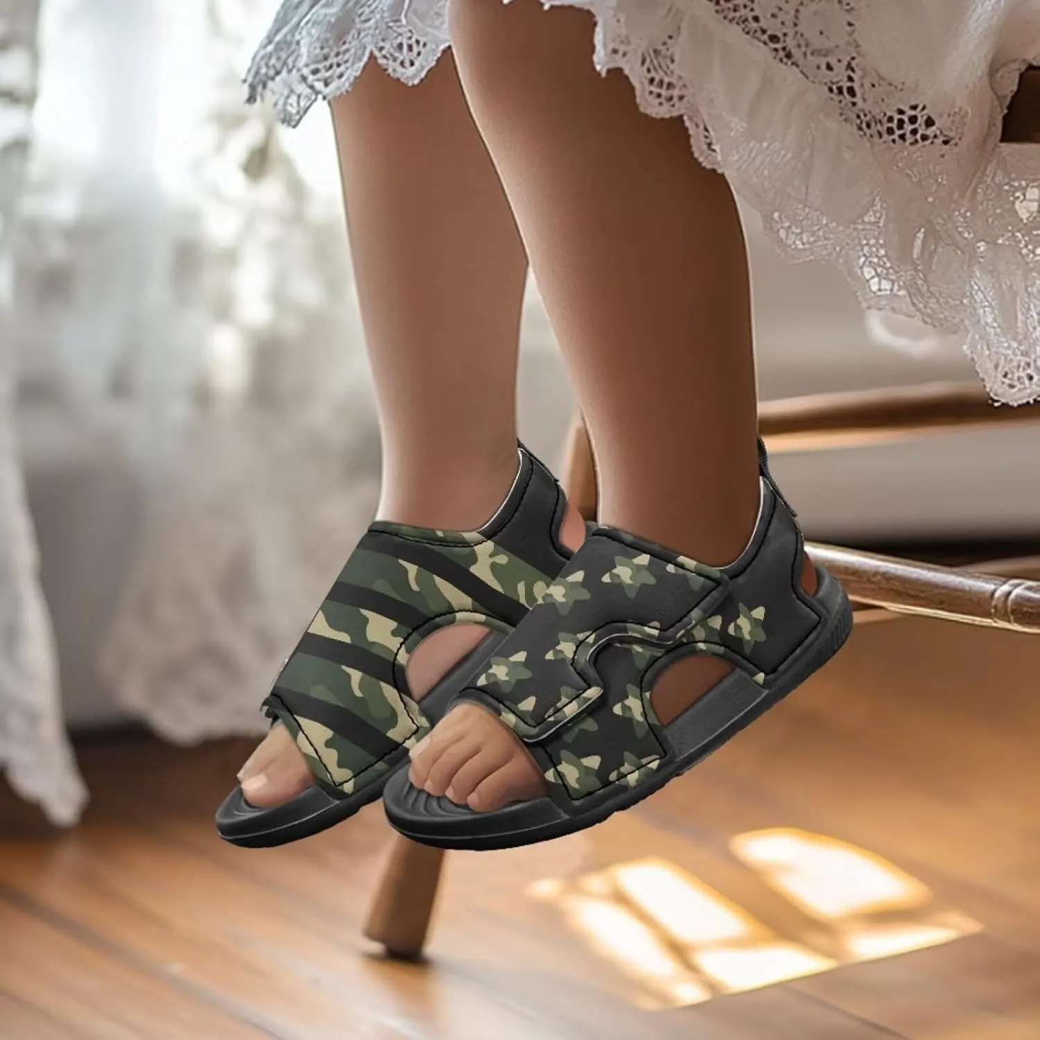 Kids Sandals Boys Girls Summer Outdoor Non-slip Athletic Sandals Adjustable Sport Sandal Lightweight Beach Gifts for Toddler/Little/Big Kid