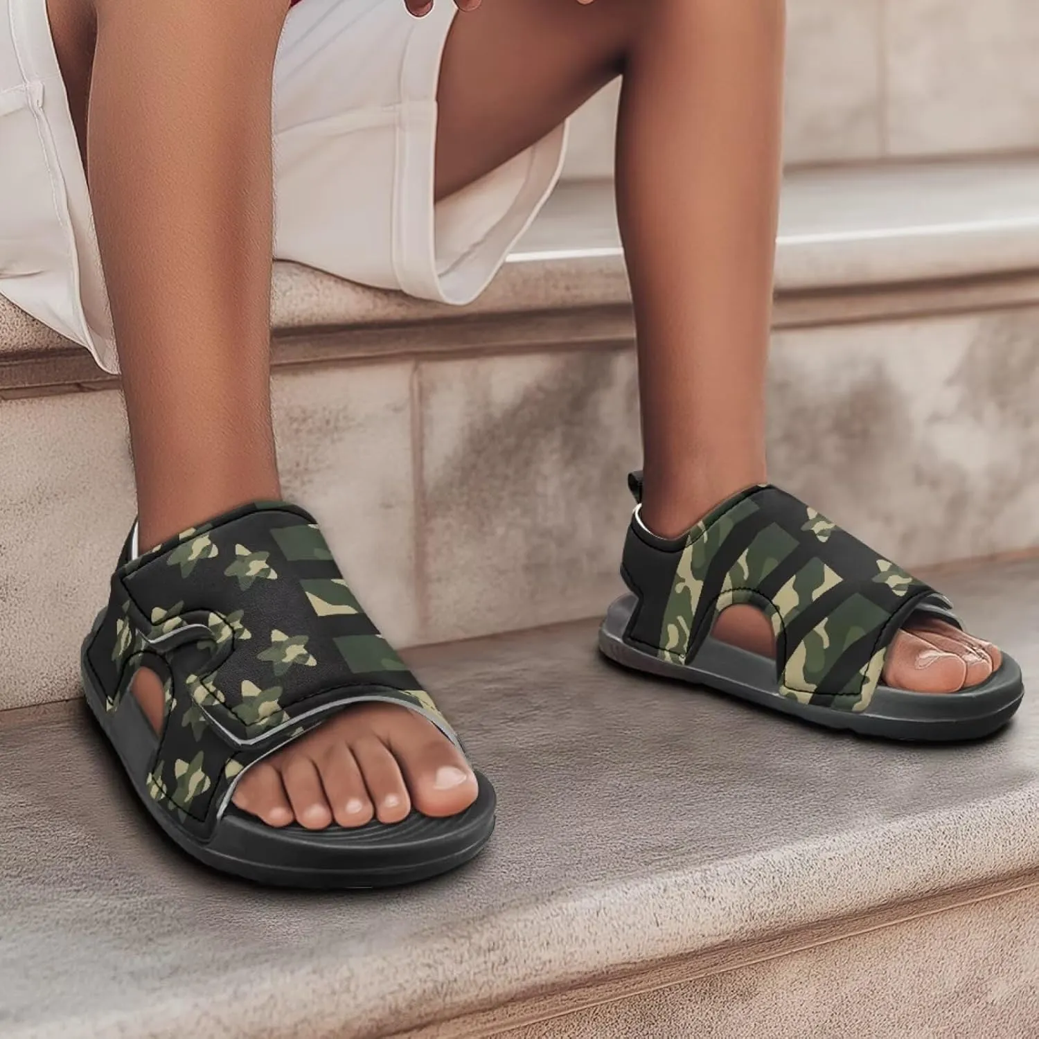 Kids Sandals Boys Girls Summer Outdoor Non-slip Athletic Sandals Adjustable Sport Sandal Lightweight Beach Gifts for Toddler/Little/Big Kid