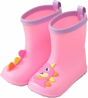 Kids Toddler Rain Boots for Girls Boys Dinosaur Cartoon Waterproof Rain Shoes Patterns Boot with Easy On Newborn Shoes
