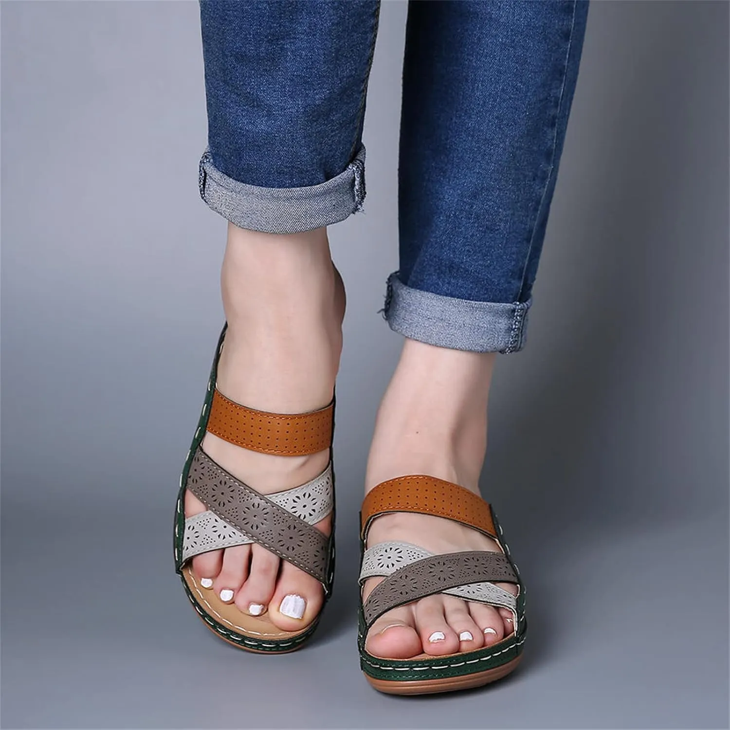 Ladmiple Dress Sandals For Women Orthotic Dressy Summer Casual Walking Comfortable Orthopedic Flip Flops With Arch Support