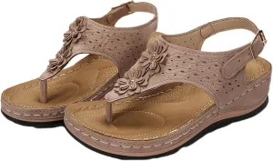 Ladmiple Sandals Women Dressy Comfortable Flat Orthopedic Walking Slides Slipper Summer Orthotic Flip Flops with Arch Support