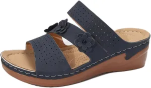 Ladmiple Womens Sandals Comfortable Arch Support Orthopedic Slides Slip On Dressy Casual Summer Walking Orthotic Flip Flops
