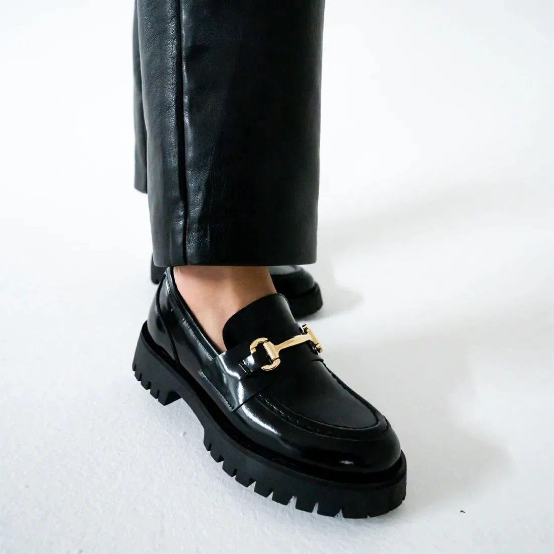 Lando Platform Loafers in Black