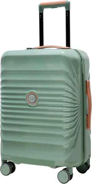 Lightweight 28" Luggage with USB Port and Wheel Lock, Durable Artificial Leather, Spinner Wheels, Green