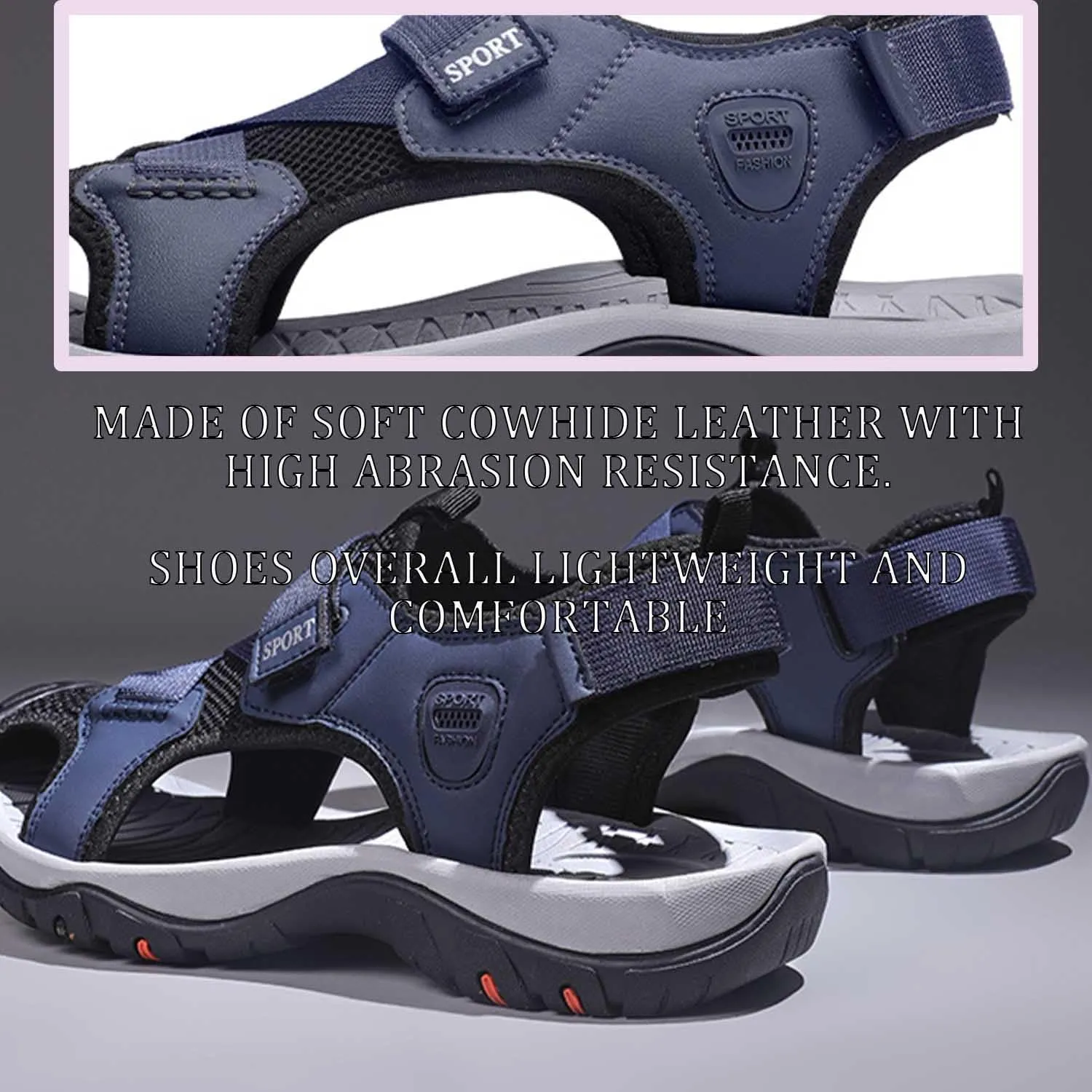 MEBAMY Mens Sport Outdoor Hiking Sandals Closed Toe Athletic Adventure Beach Fisherman Water Sandals Green