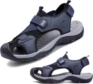 MEBAMY Mens Sport Outdoor Hiking Sandals Closed Toe Athletic Adventure Beach Fisherman Water Sandals Green