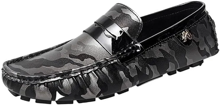 Men's Colorful Vegan Leather Loafers - Comfortable Driving Shoes, Lightweight Slip-On with Flat Heel for Outdoor & Wedding Wear