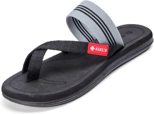 Mens Foot Correction Flip Flops, Men's Summer Breathable Plantar Fasciitis Orthopedic Toe Post Flip Flops, for Toe Flat Iron Plat Comfortable Flat Slippers ( Color : Black , Foot length : 23cm )