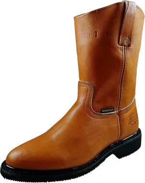 Men's Genuine Leather Work Boots Western Cowboy Pull On Boots 717