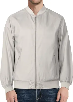 Men's Jacket Lightweight Bomber Jacket Casual Slim Fit Softshell Windbreaker Jackets Windproof Zip Up Coats