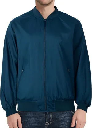 Men's Jacket Lightweight Bomber Jacket Casual Slim Fit Softshell Windbreaker Jackets Windproof Zip Up Coats