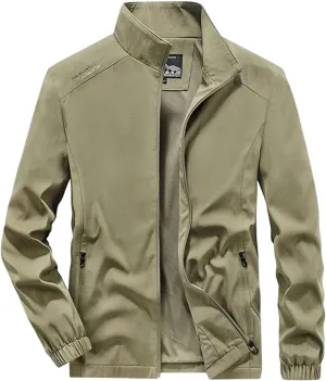 Men's Lightweight Jacket Full Zip Lightweight Outdoor casual Windproof Hiking Coats