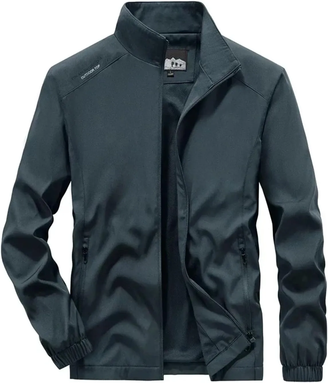 Men's Lightweight Jacket Full Zip Lightweight Outdoor casual Windproof Hiking Coats