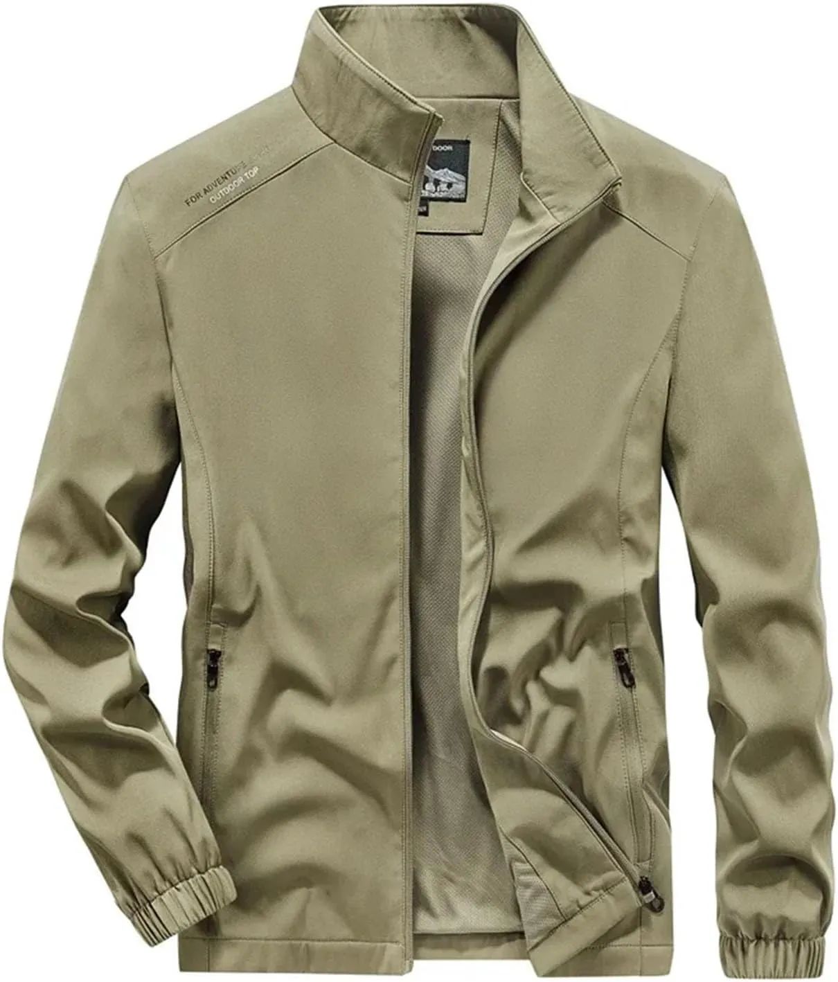 Men's Lightweight Jacket Full Zip Lightweight Outdoor casual Windproof Hiking Coats