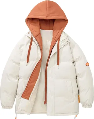 Men's Lightweight Puffer Jacket Hooded Coat Bubble Warm Jacket Men ThiCasual Winter Windproof Insulated Jacket