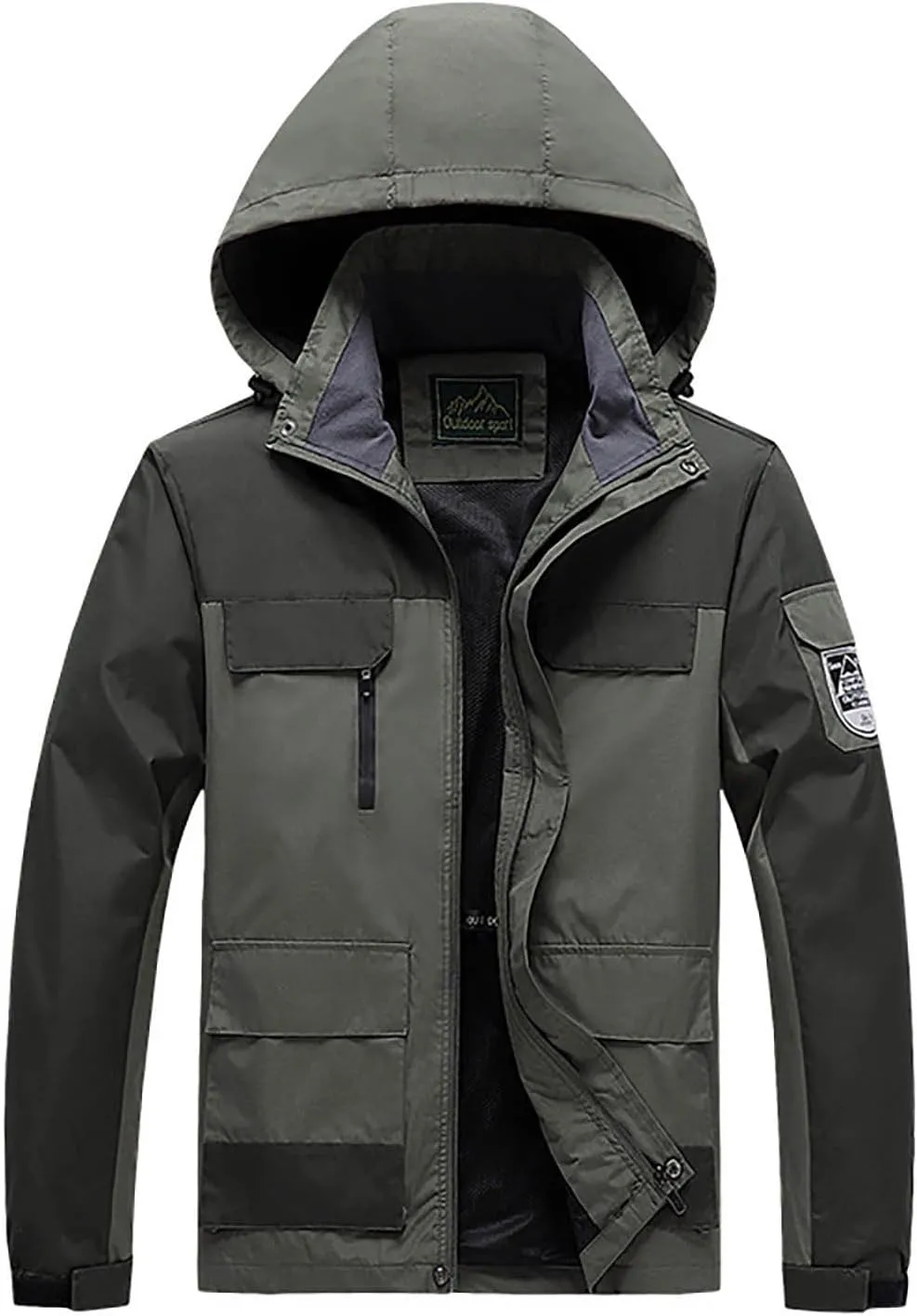 Men's Lightweight Windbreaker Rain Jacket Coat with Hood for Hiking Fishing Activewear Comforable Casual Windbreakers