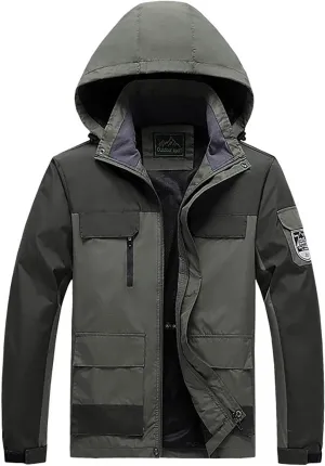 Men's Lightweight Windbreaker Rain Jacket Coat with Hood for Hiking Fishing Activewear Comforable Casual Windbreakers