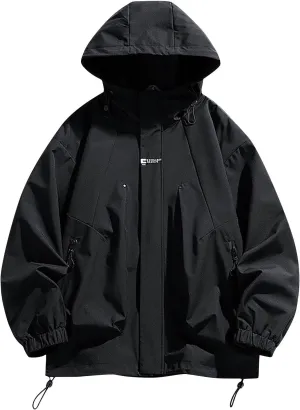 Men's Outdoor Jacket Lightweight Mountaineering Jacket Casual Windbreaker Jackets Windproof Zip Up Coats with Pockets