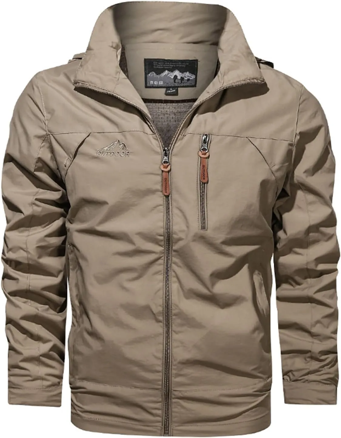 Mens Shell Jacket Lightweight Rain Jacket Waterproof Windbreaker Raincoat with Hood for Hiking Travel