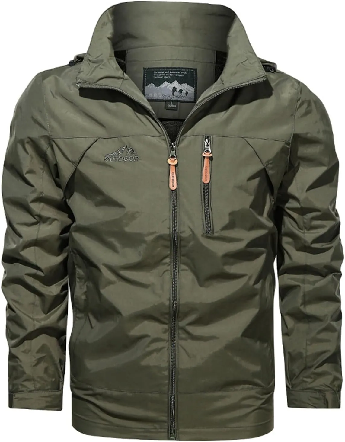 Mens Shell Jacket Lightweight Rain Jacket Waterproof Windbreaker Raincoat with Hood for Hiking Travel