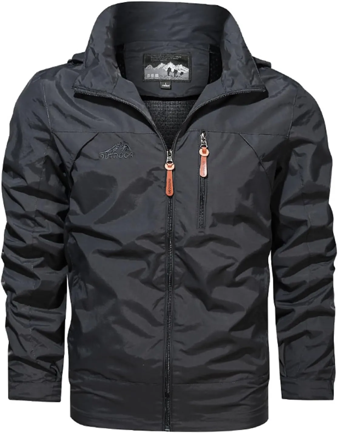 Mens Shell Jacket Lightweight Rain Jacket Waterproof Windbreaker Raincoat with Hood for Hiking Travel