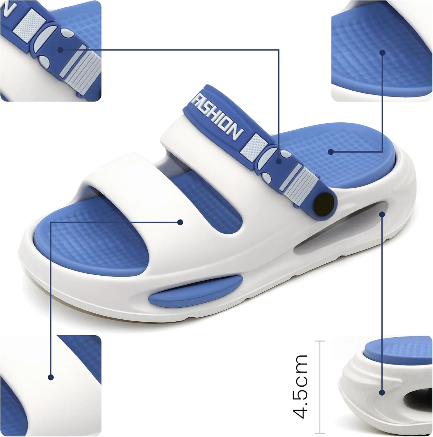 Men's Slide Sandals Indoor and Outdoor, Casual Platform Slide Sandals for Men Spring Summer, Lightweight Comfortable Cushioned Open Toe Men??s Slippers Shoes