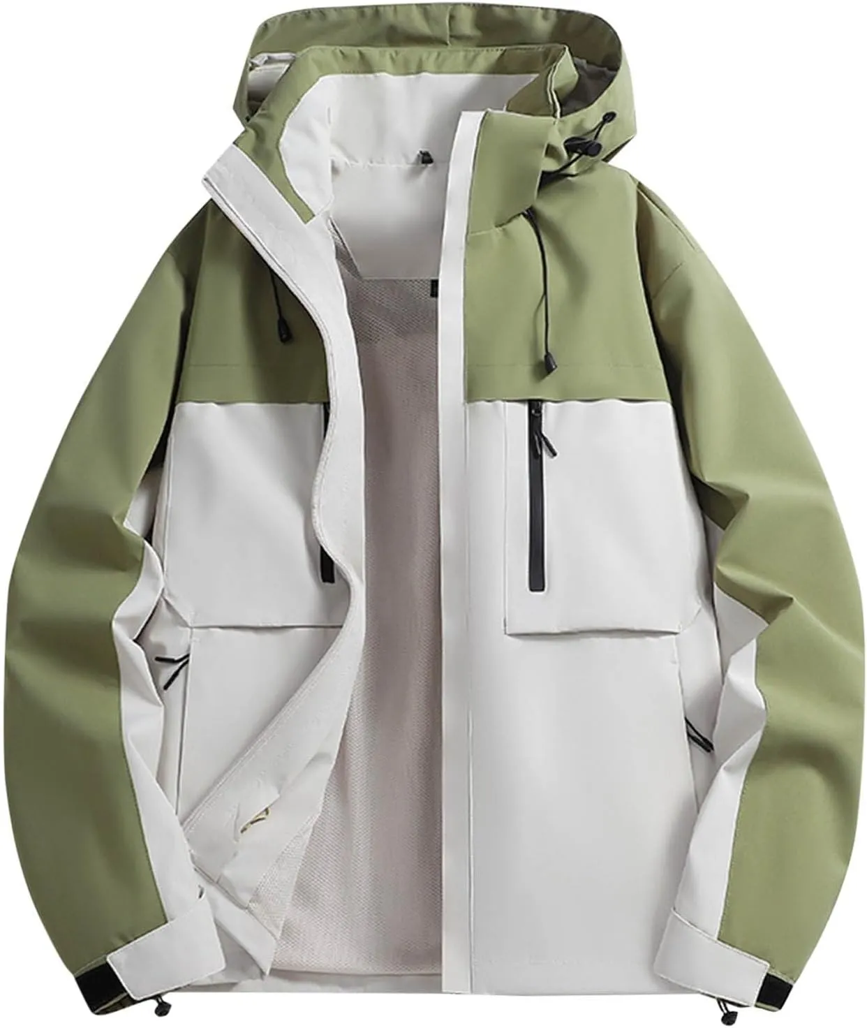 Men's Winter Coats 2024 Fashion Outdoor Hiking Windbreaker Windproof Raincoat Lightweight Casual Hooded Outerwear