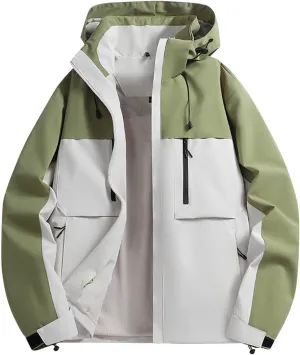 Men's Winter Coats 2024 Fashion Outdoor Hiking Windbreaker Windproof Raincoat Lightweight Casual Hooded Outerwear