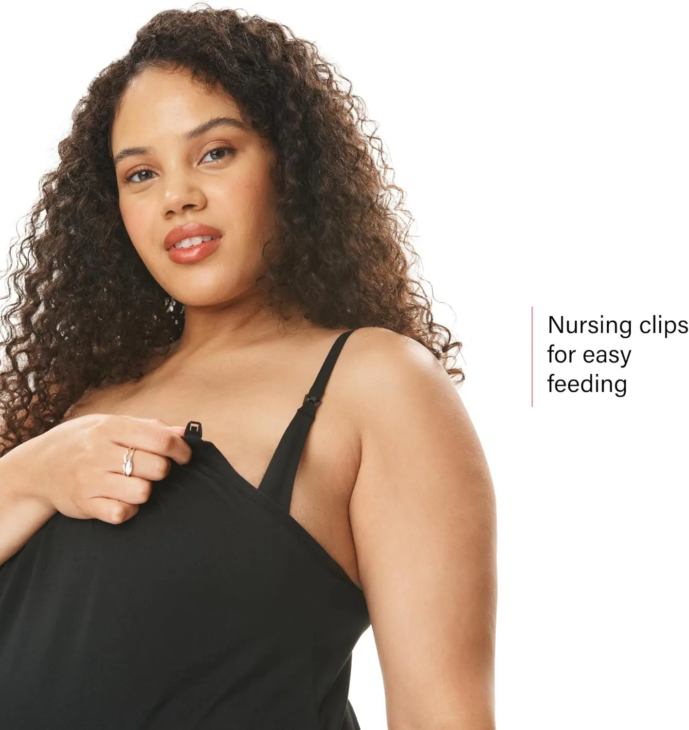 Motherhood Maternity Women's Swing Cami & Foldover Pant, Lounge Set, Breastfeeding Sleepwear