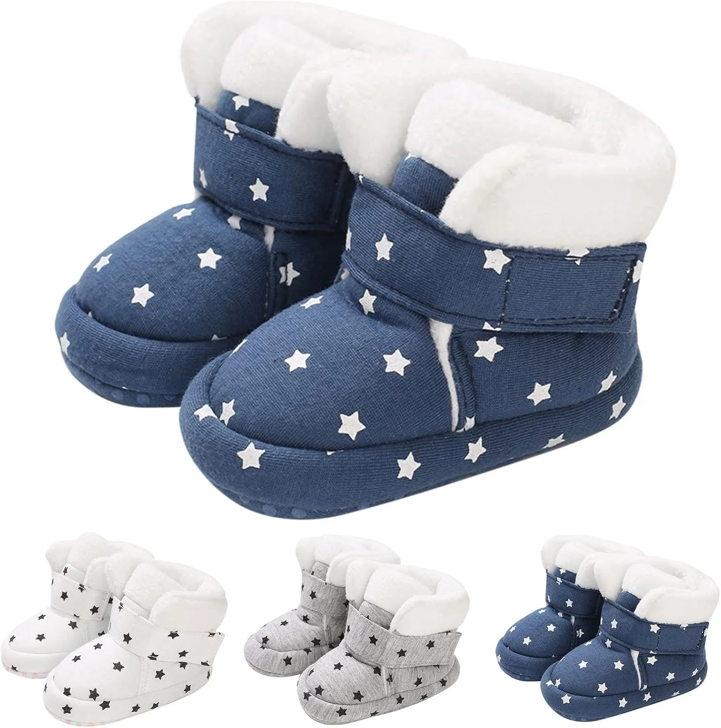 Newborn Baby Soft Fleece Booties Infant House Slippers Socks Shoe Non Slip Toddler First-Walkers Girls Canvas Shoes