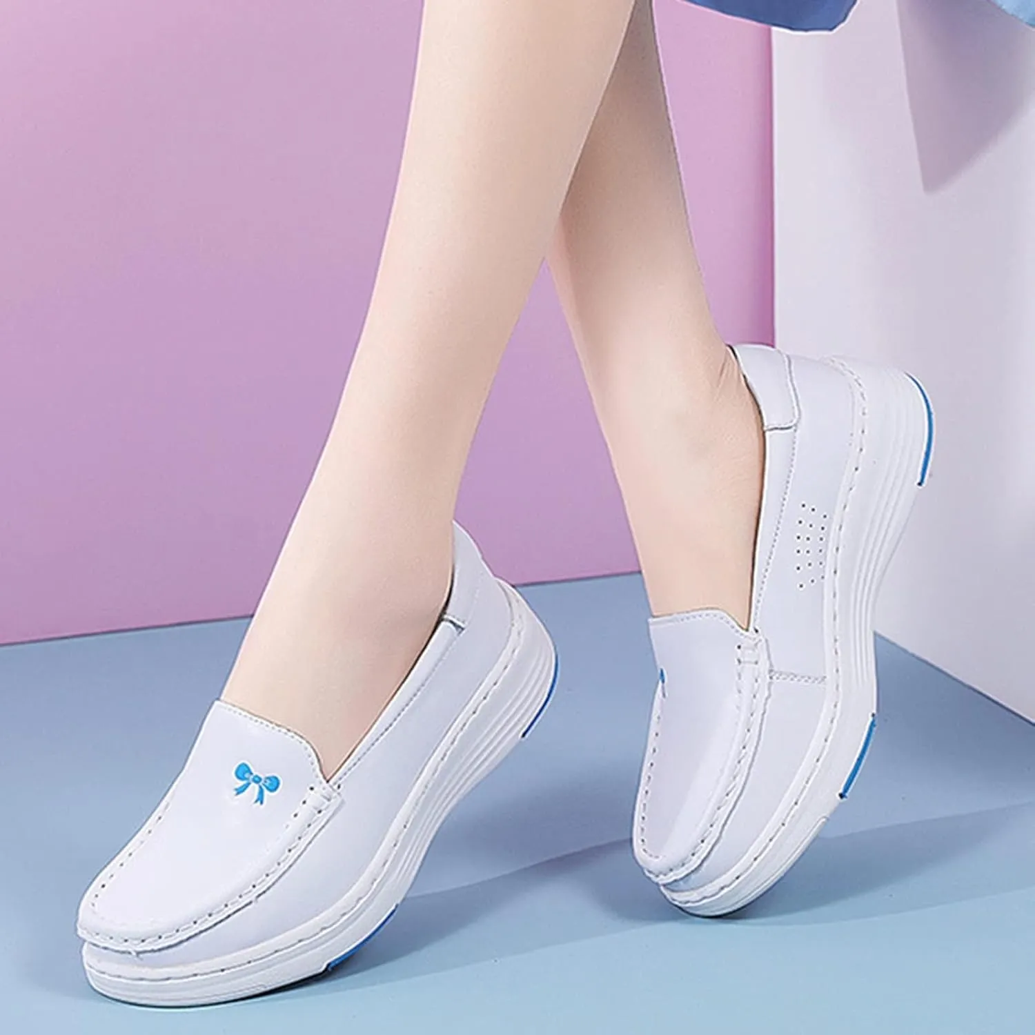 Orthopedic Nursing Shoes,Comfortable Oil and Slip-Resistant Loafers Nurse Shoes for Women,Lightweight Breathable Food Service Chef Shoes,with Arch Support
