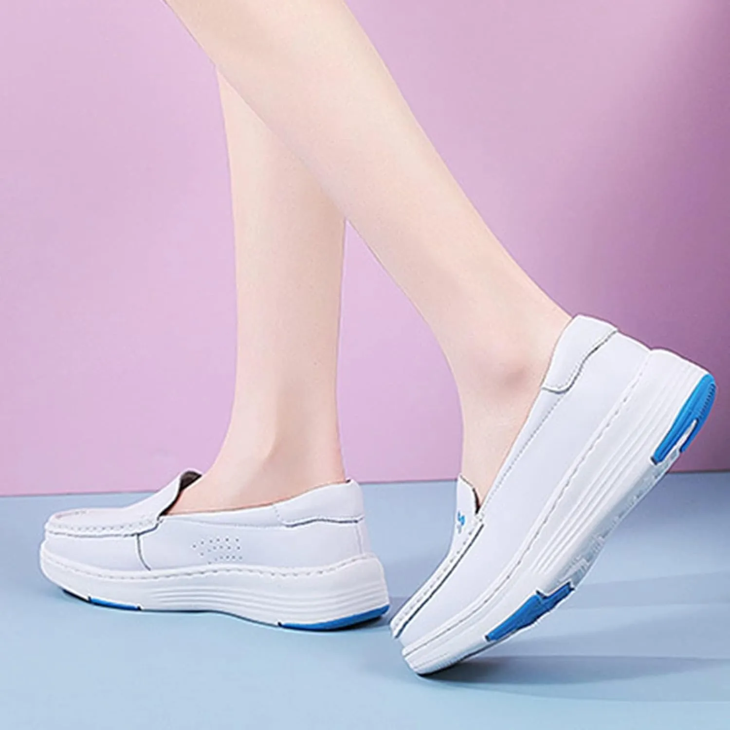 Orthopedic Nursing Shoes,Comfortable Oil and Slip-Resistant Loafers Nurse Shoes for Women,Lightweight Breathable Food Service Chef Shoes,with Arch Support