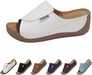 Orthopedic Sandals for Women Arch Support Dressy Comfortable Platform Wedge Sandals Slip On Summer Slides Orthotic Shoes Best Walking Shoes for Women with Plantar Fasciitis