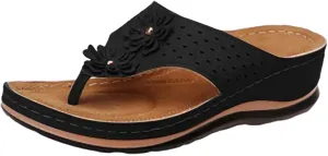Orthopedic Sandals for Women with Arch Support Summer Slip On Wedge Flip Flops Adjustable Comfort Orthotic Beach Slides