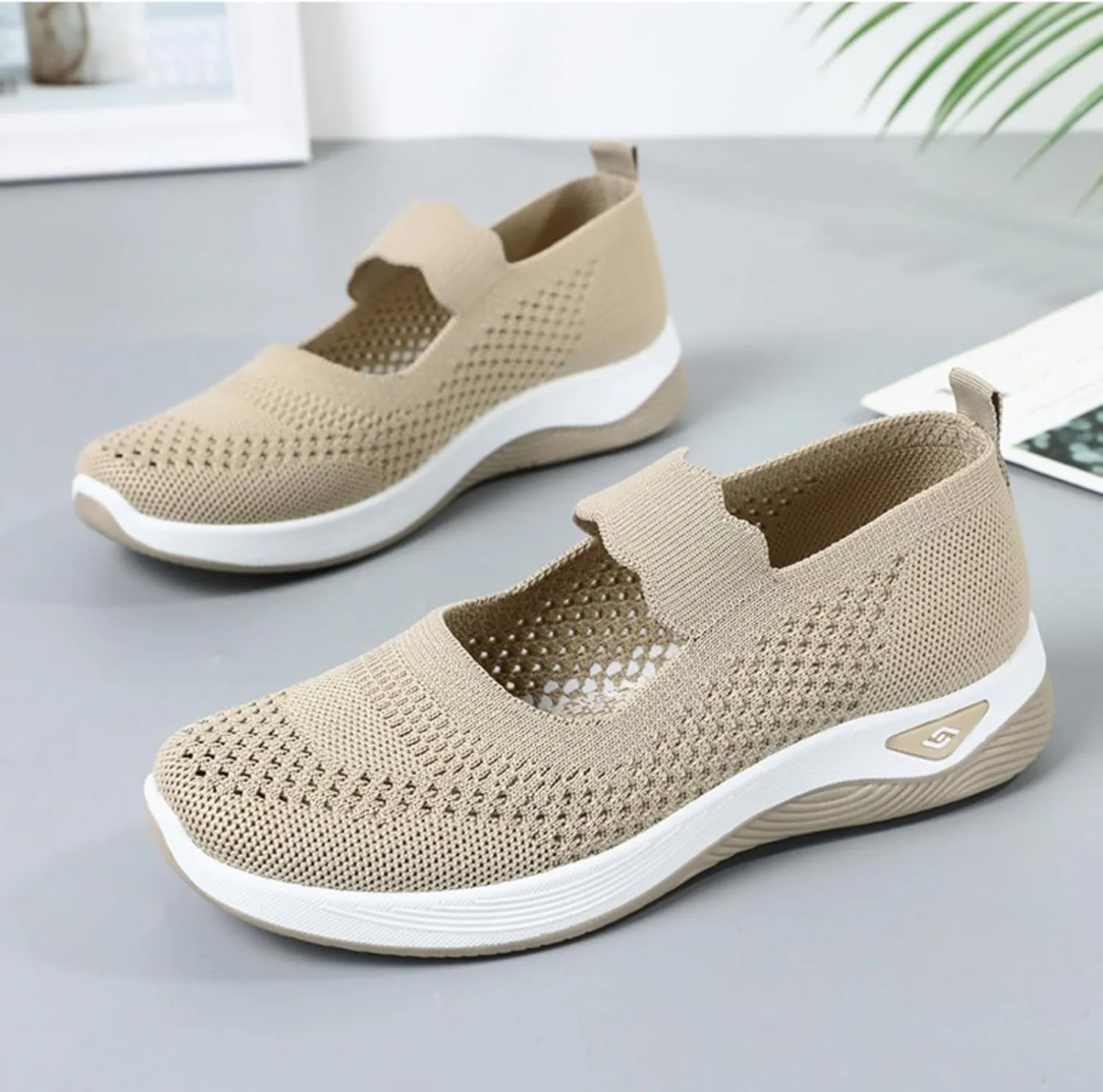 Orthopedic Shoes for Women Arch Support Running Walking Shoe Breathable Wide Toes Nurse Shoes Non Slip Comfortable Slip On Sneakers Food Service Lightweight Casual Sneaker