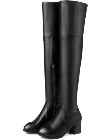 Over the Knee Boots Thigh High Boots for Women Autumn And Winter Fashion Boots Half Zipper Over Knee Boot Comfortable