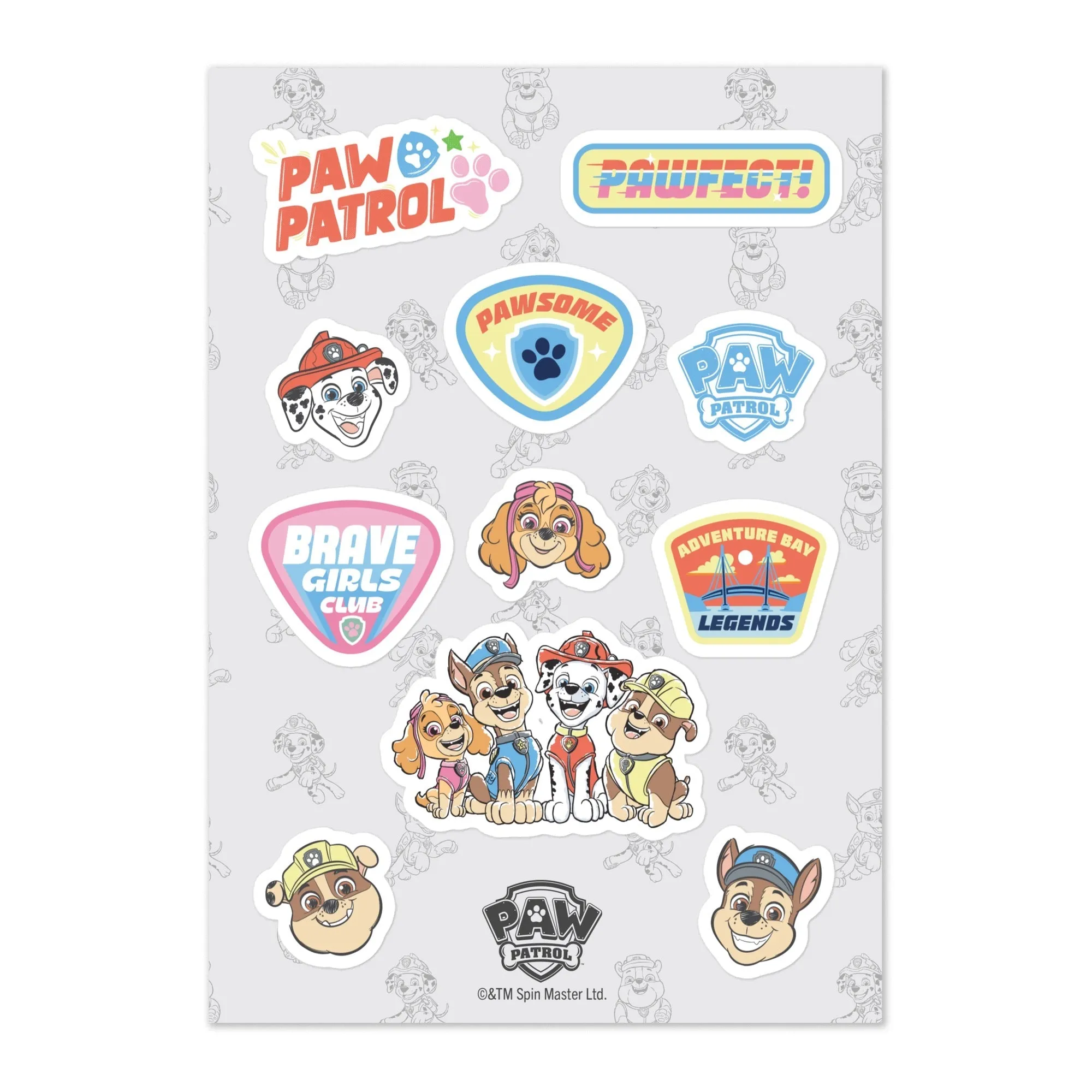 PAW Patrol Roll With The Pack Kiss Cut Sticker Sheet