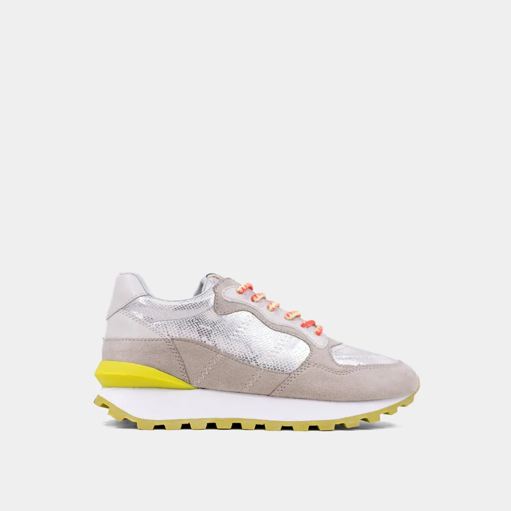 Phoebe Sneakers- Silver/Orange/Lime