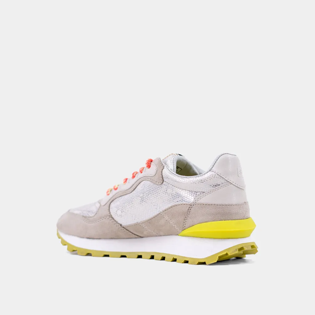 Phoebe Sneakers- Silver/Orange/Lime