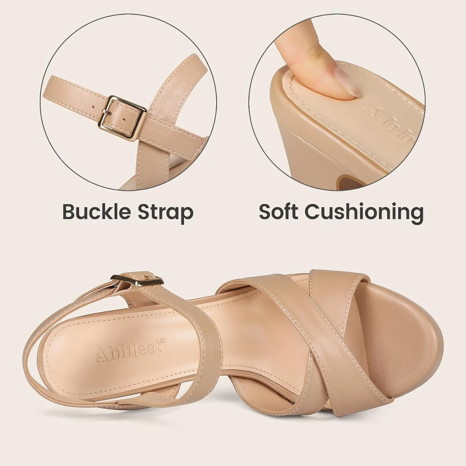 Platform High Heels for Women Strappy Chunky Heels Sandals for Women Open Toe Block Heeled Sandals with Ankle Strap Summer Dress Shoes