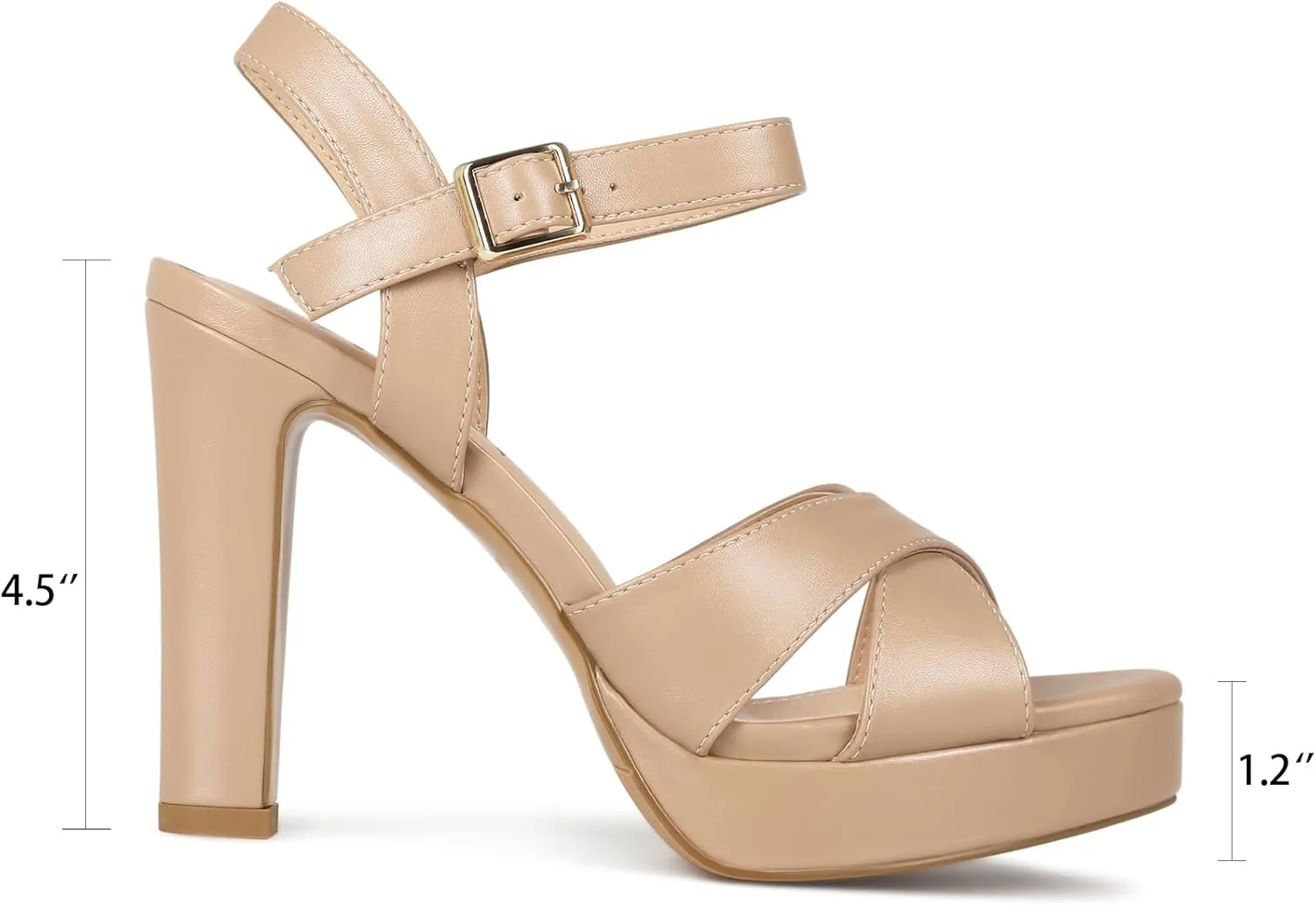 Platform High Heels for Women Strappy Chunky Heels Sandals for Women Open Toe Block Heeled Sandals with Ankle Strap Summer Dress Shoes