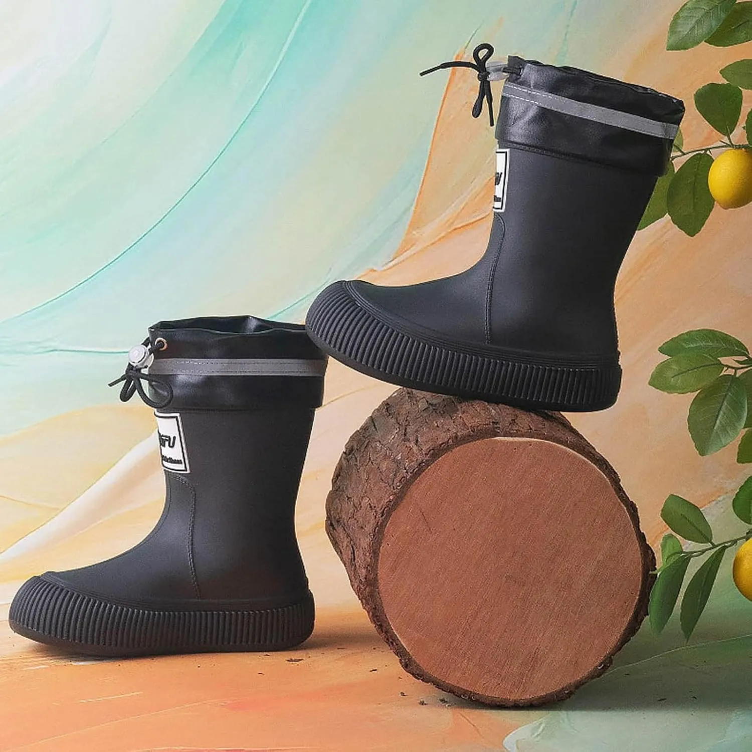 Rain Boots for Kids Mid Calf Toddler Rain Boots Baby Kids Easy-on Rain shoes Children Waterproof Shoes Colors Unisex-Child