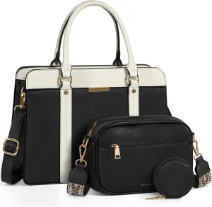 RAINSMORE Purses and Handbags for Women Shoulder Tote Purse and Wallet Set Satchel Bag Crossbody Top Handle Handbag Set 3pcs