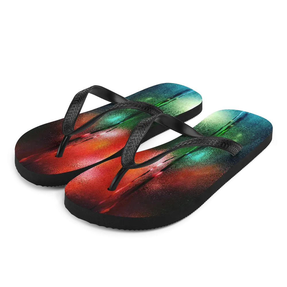 Rainy Bokeh Flip-Flops