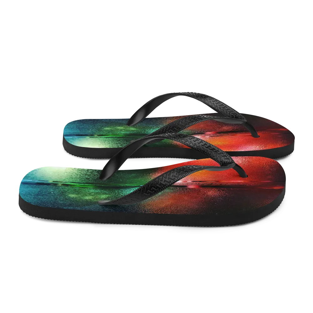 Rainy Bokeh Flip-Flops