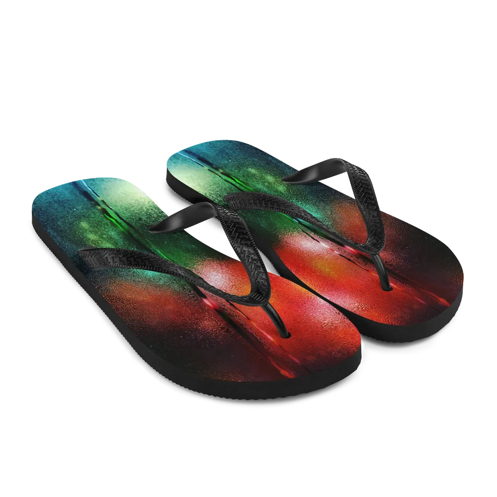 Rainy Bokeh Flip-Flops