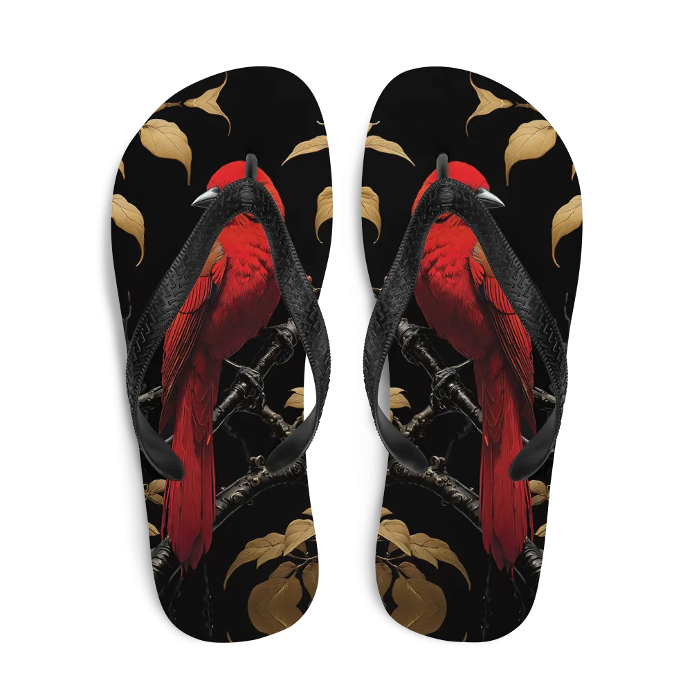 Red Bird Flip Flops