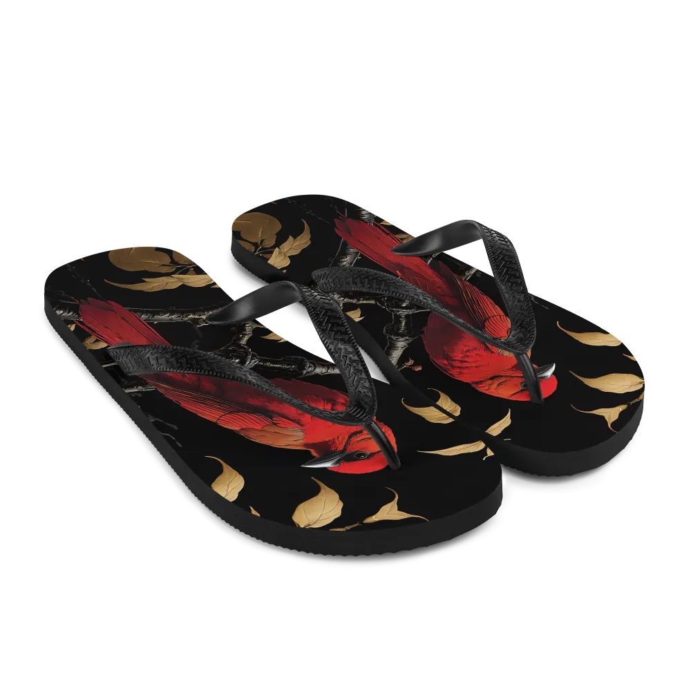 Red Bird Flip Flops
