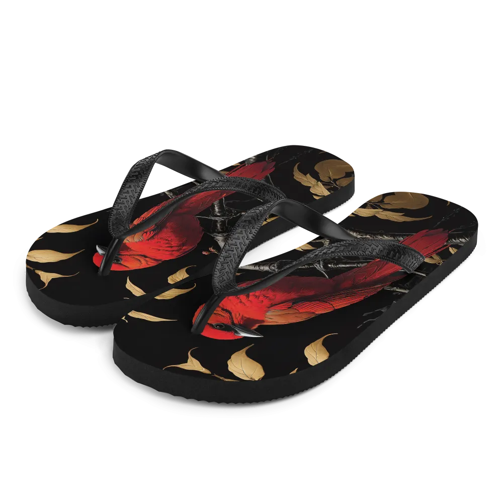 Red Bird Flip Flops