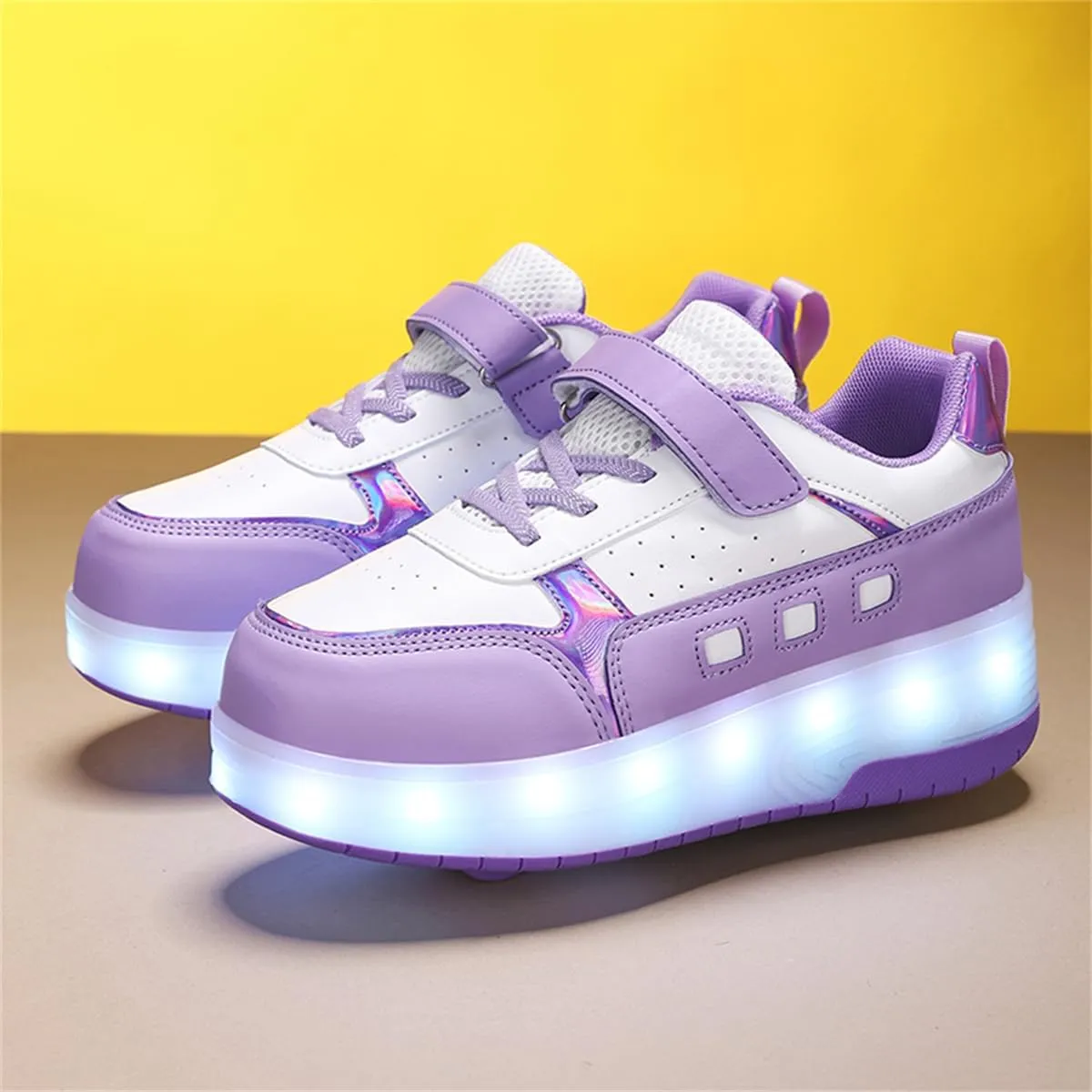 Roller Skate Shoes for Boys and Girls Kids LED Light Up Fashion Sneakers with Rechargeable and Detachable Wheels The Gift for Party Birthday Christmas Day